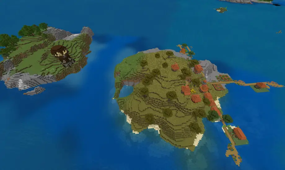 Thumbnail: Village and Outpost on Separate Islands Seed