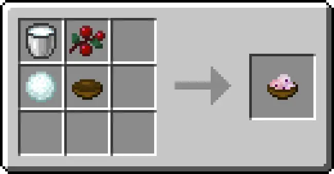 Bowl of berry ice cream crafting recipe
