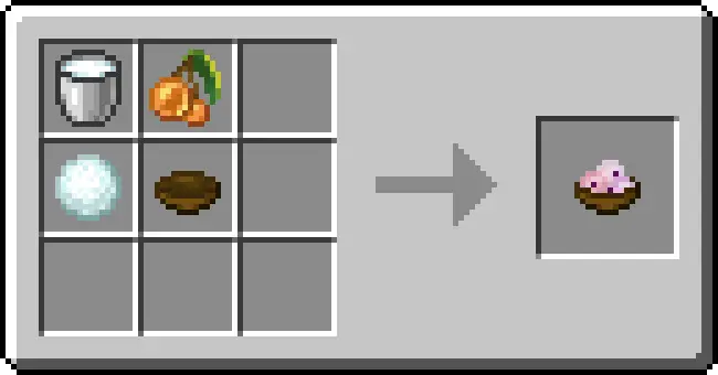 Crafting recipe for peach ice cream bowl