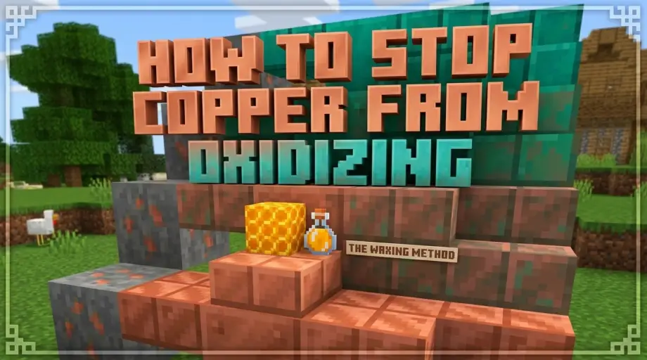 Thumbnail: How to Stop Copper From Oxidizing in Minecraft Bedrock (Waxing Explained)