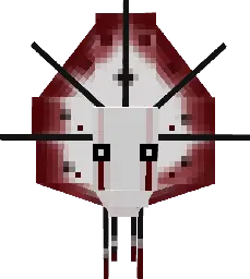 Pixelated Oxytalis creature with red markings