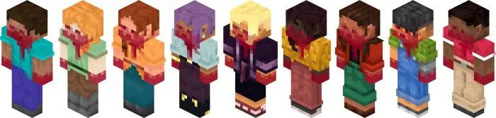 Blocky characters infected by rage virus.