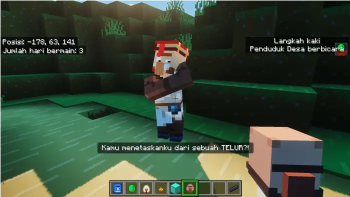 Villager with Indonesian subtitle dialog