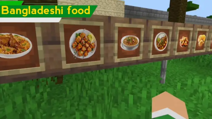 Game food frames display Bangladeshi dishes