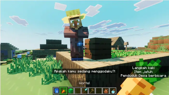 Villager with Indonesian subtitle dialogue