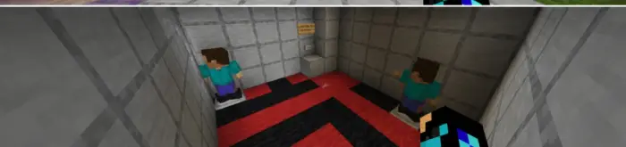 Two avatars in a parkour map room