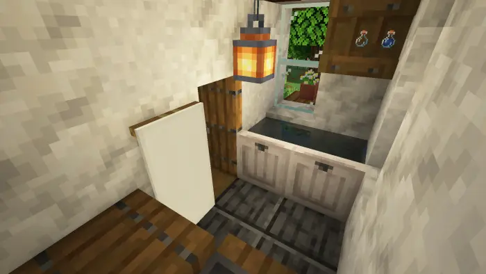 Small cozy interior of an elven house