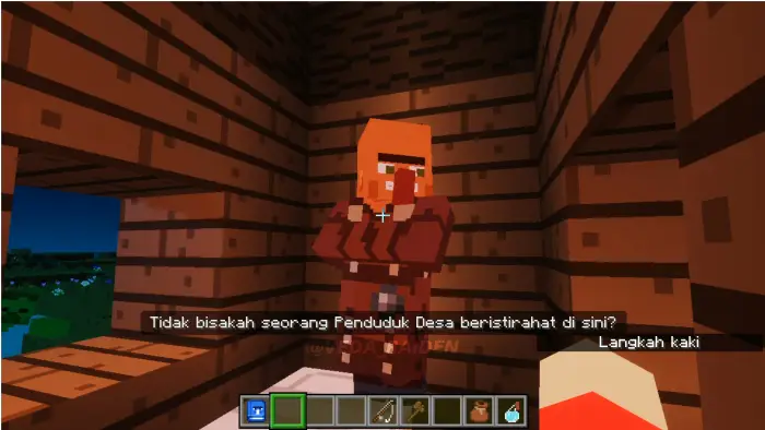 Villager with Indonesian subtitles in-game