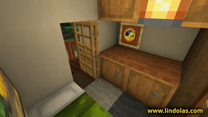 Cozy furnished house interior with open door