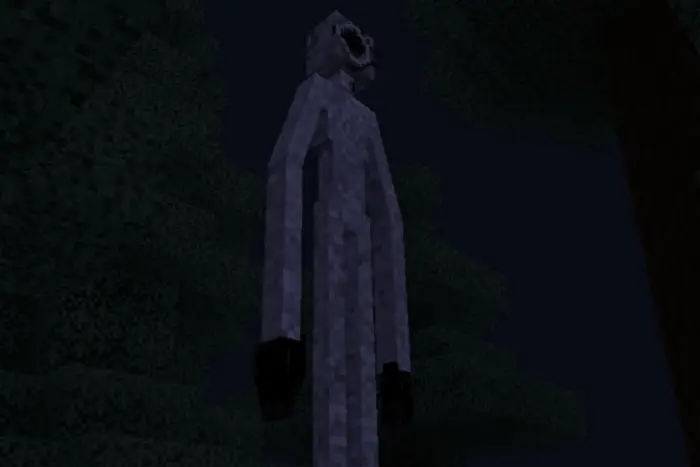 Pale, tall monster lurking in the dark.