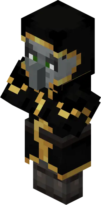 Villager-like boss in black and gold robes