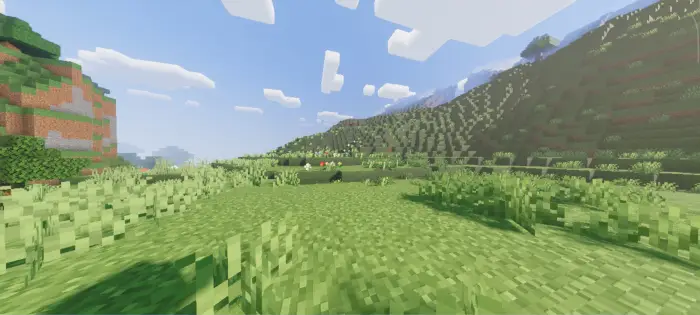 Grassy hills with enhanced lighting effects