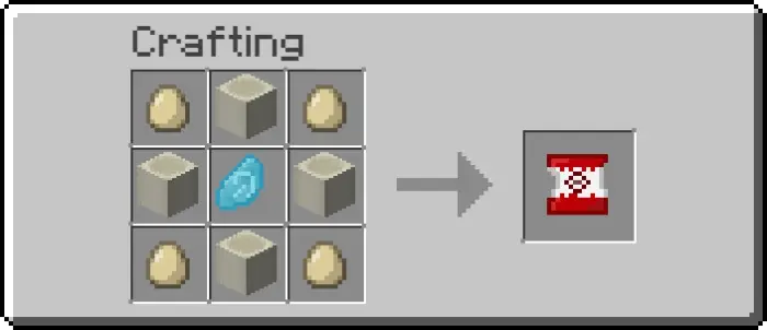 Crafting recipe for a red spool item