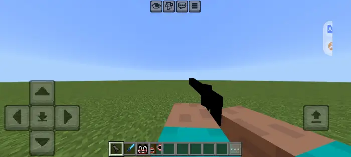 First-person view holding a black weapon