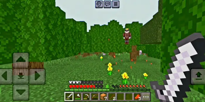 Mysterious figure floats in a forest clearing.