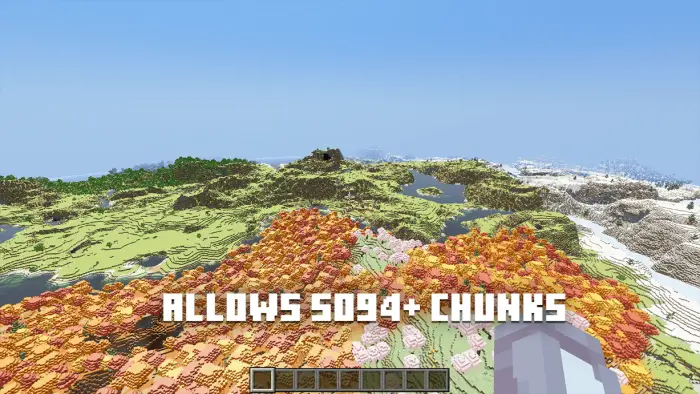 Expansive blocky landscape with autumn trees