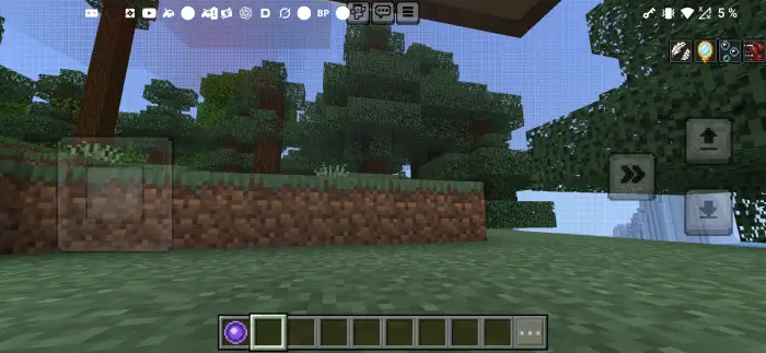Purple morph item in player hotbar