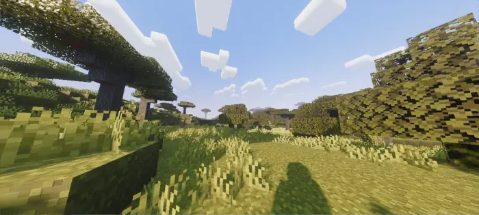 Sunlit savanna with enhanced realistic lighting