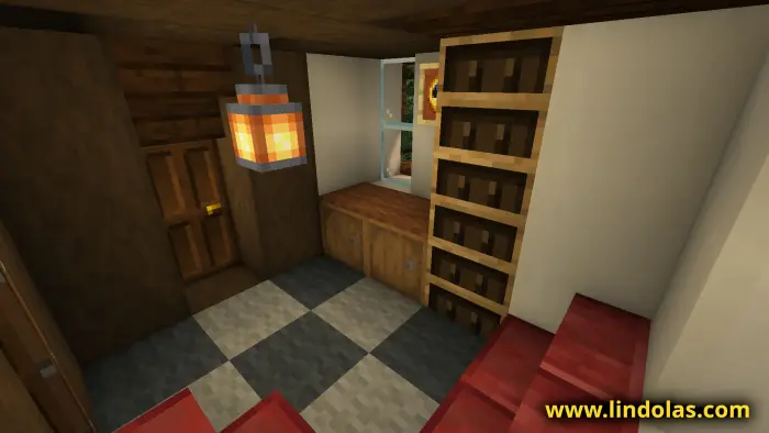 Cozy furnished room with ladder and lantern