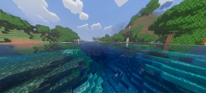 Enhanced water reflections and clear skies