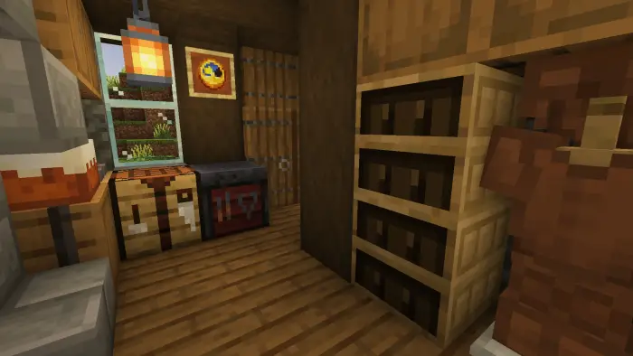 Cozy cottage interior with crafting tools