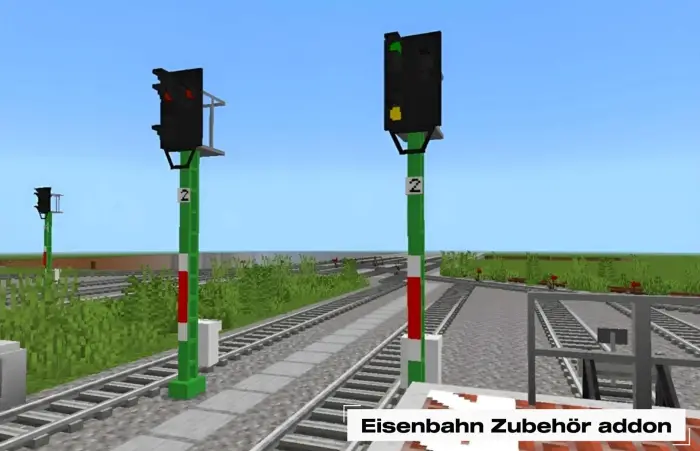 German railway signals near train tracks