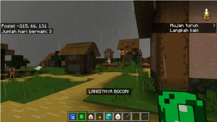 Villager village scene with Indonesian subtitles