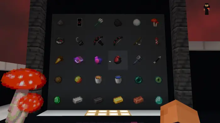 Dark red and black PvP inventory items