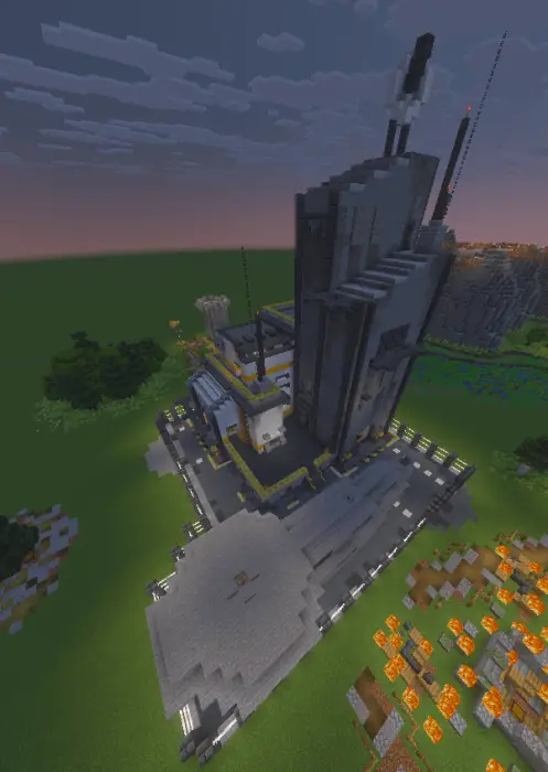 Futuristic tower on a battle royale map