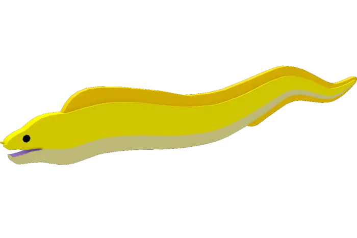 Yellow eel-like aquatic creature illustration