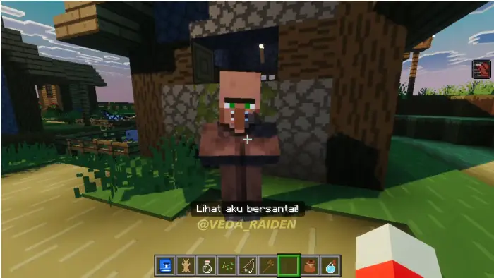Villager with Indonesian subtitle dialogue