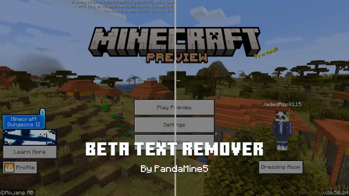 Side-by-side menu with and without overlay text