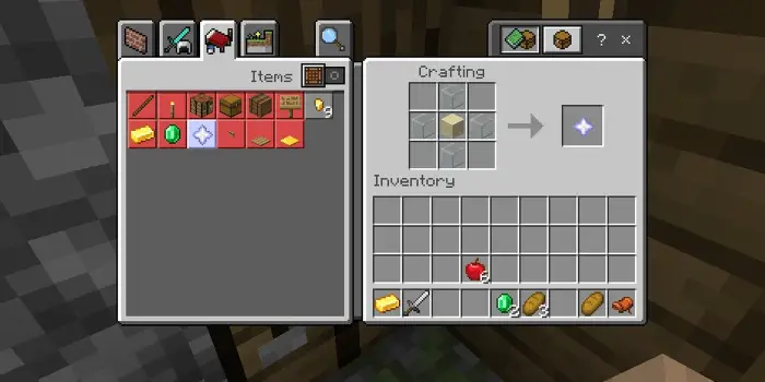 Crafting recipe for a Nether Star shown.