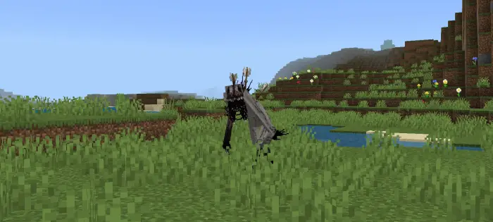 Terrifying Pale Hound mob in grassy biome