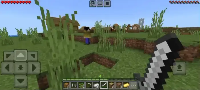 Player encounters a mysterious figure in grass.