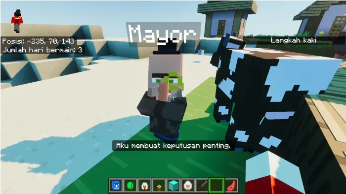 Villager with Indonesian subtitles displayed