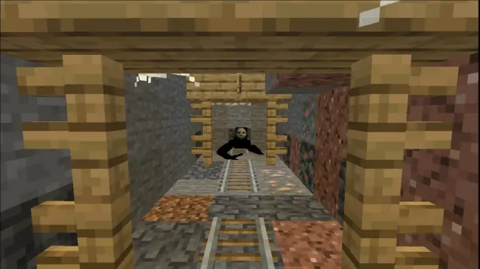 ALT Dark creature with white face in mineshaft