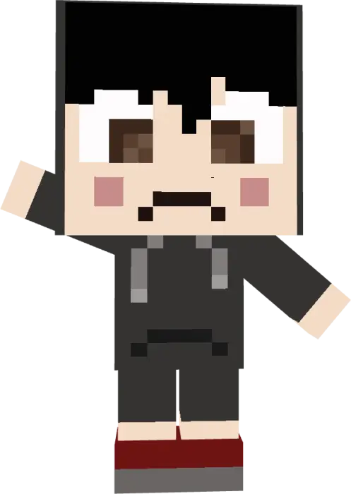 Pixel art character with black hair and hoodie