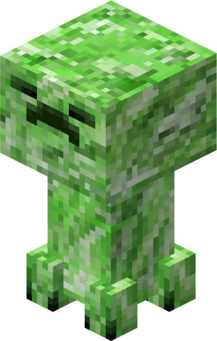 Green pixelated hostile mob character