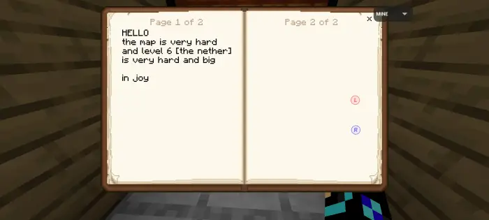 Open book with a difficulty warning note