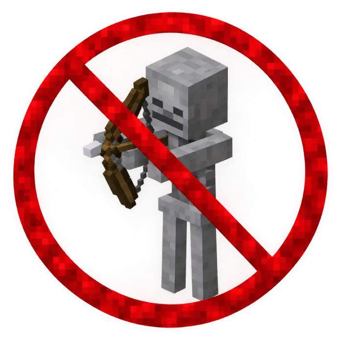 Hostile mob with red no symbol overlay.