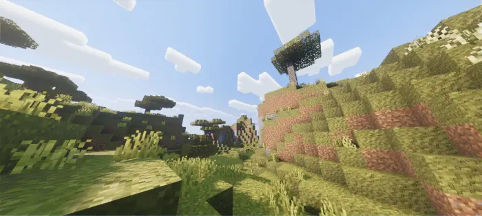 Realistic lighting and shadows on grassy hills