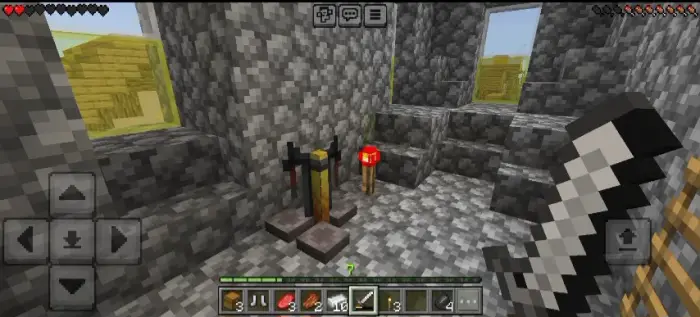 ALT Player explores a stone room with sword drawn.