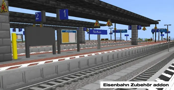 Digital train station platform decorations