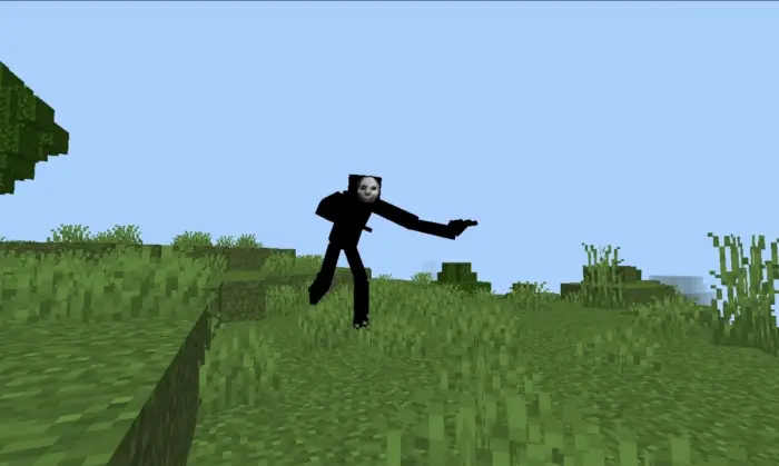 Hostile black entity with a white face