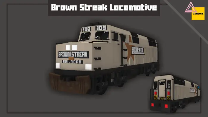 Blocky Brown Streak train mod showcase
