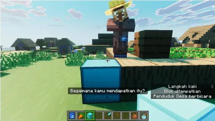 Villager with Indonesian subtitles displayed