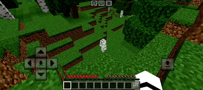 Player explores dark forest with horror entity.