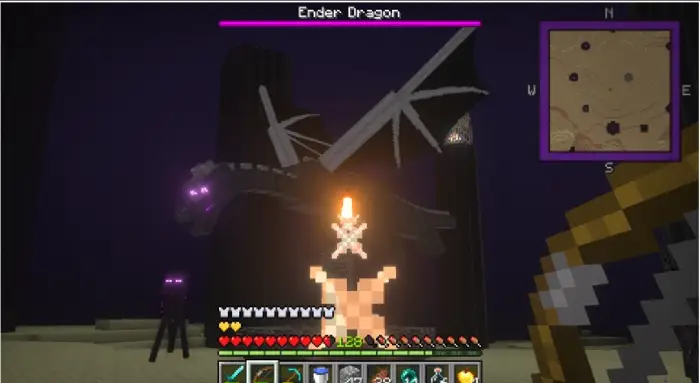 On-screen minimap during Ender Dragon fight