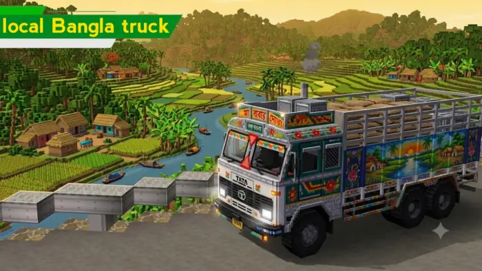 Colorful Bangladeshi truck on rural road